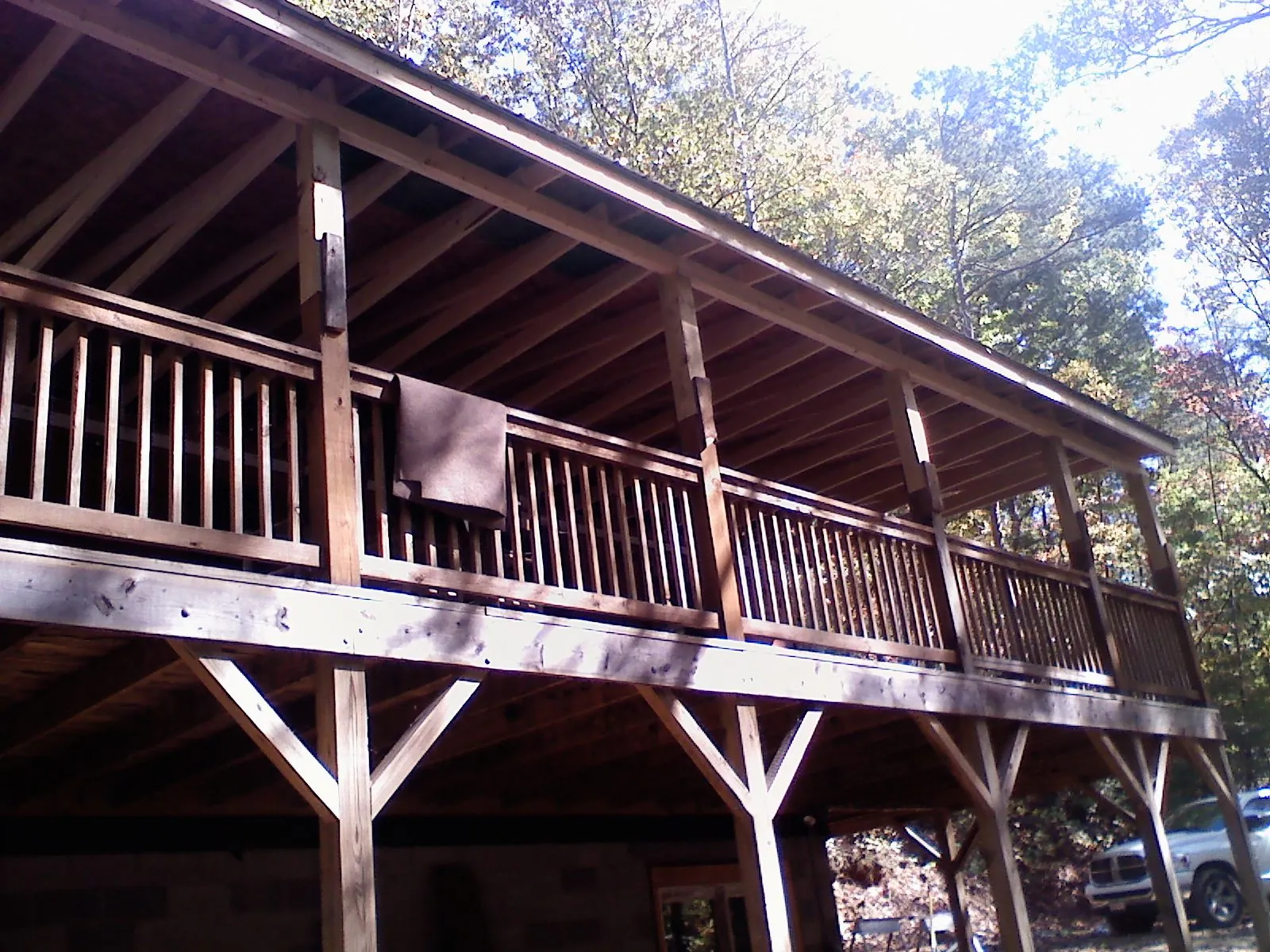 Timber framing under a new elevated porch and deck — Roof Leak Repair in Mayville by Roofing Brothers